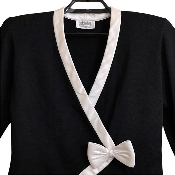 St John Neiman Marcus Women Formal Top 8 Satin Santana Knit Vintage Shoulder Pad - Picture 6 of 12